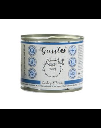 GUSSTO Cat Fresh Turkey &amp; Tuna CARNE PROASPĂTĂ DE CURCAN CU TON 200 g