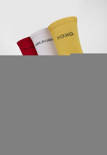 Urban Classics Wording Socks 3-Pack yellow/red/white - 43–46
