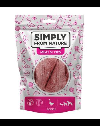 SIMPLY FROM NATURE Meat Strips Recompense cu carne de gasca pentru caini 80g