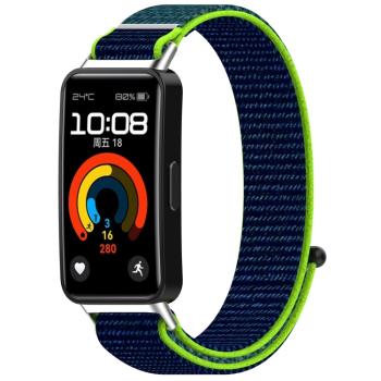 NYLON Vymeniteľný remienok pre Huawei Band 10 / Band 9 / Band 8 modro-zelený