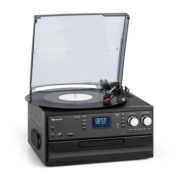 Auna Oakland DAB, sistem stereo retro, DAB+/FM, funcție BT, vinil, CD, casetofon