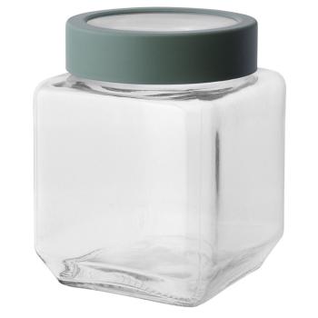 Altom Borcan pătrat din sticlă cu capac 500 ml,verde, 500 ml