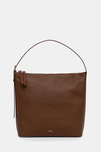 Kožená kabelka A.P.C. sac vera hnedá farba, PXCBL.F61902