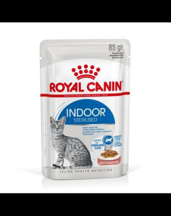 ROYAL CANIN Sterilised Indoor in Gravy 12 x 85 g hrană umedă pentru pisici castrate de interior