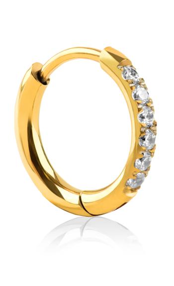 Troli Cercel rotund single placat cu aur cu zirconii VHLLE2008G 1 cm