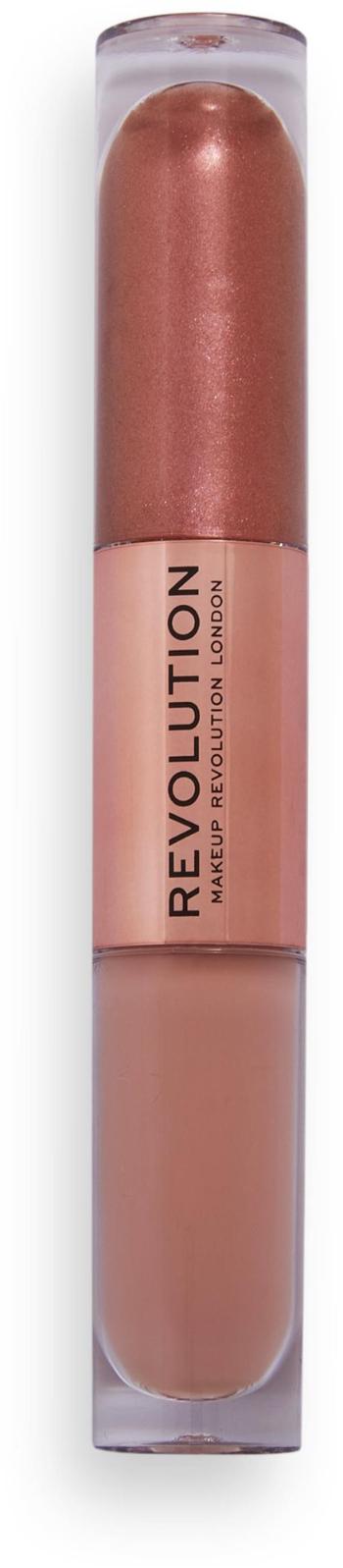 Szemhéjfesték REVOLUTION Double Up Liquid Shadow Infatuated Rose Gold