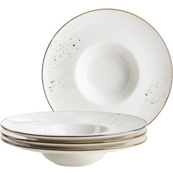 Mäser 4-piece gourmet plate set Pintar Alb maropuncte 26 cm, maro