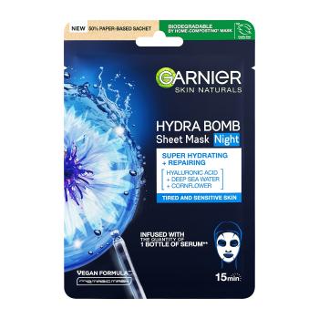 Garnier Mască hidratantă regenerantă textilă de noapte Moisture Bomb Night-time (Face Tissue Mask) 28 g