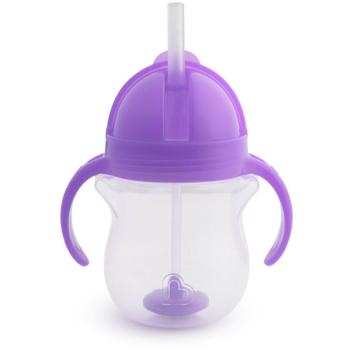 Munchkin Click Lock™ Tip & Sip ceasca cu pai cu greutăți Purple 6 m+ 207 ml