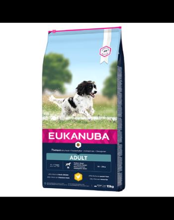 EUKANUBA Active Adult Medium Breed bogat in pui proaspat 15kg hrana caini