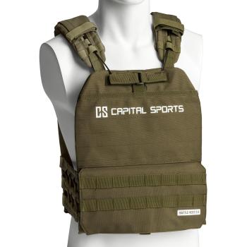 Capital Sports Battlevest 2.0, vestă cu greutăți, 2 greutăți de 4,0 kg, verde