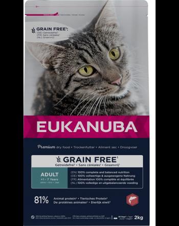 EUKANUBA Grain Free Adult 2 kg, Hrana uscata pisica adulta, cu somon