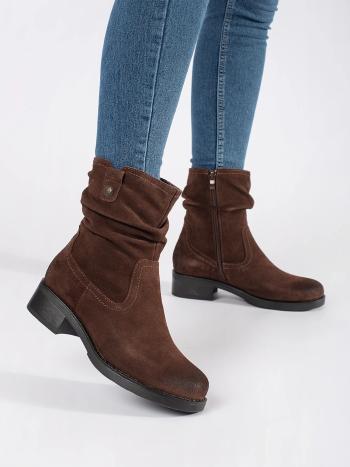 Botine moderne negre pentru femei, cu toc