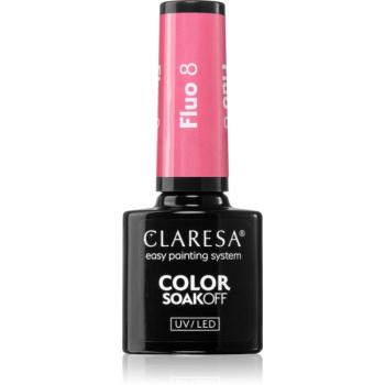 Claresa SoakOff UV/LED Color Fluo lac de unghii sub forma de gel culoare 5 g