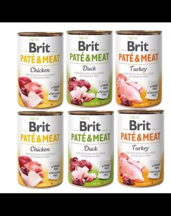 BRIT Pate&amp;Meat Mix arome de pasare 6x400 g pate caini