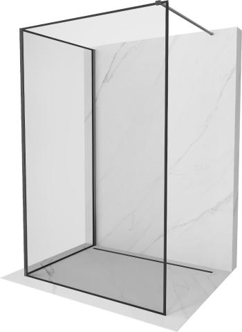 MEXEN/S Kioto Sprchová zástěna WALK-IN 120 x 70, černý vzor, grafit kartáčovaná 800-120-212-66-70-070