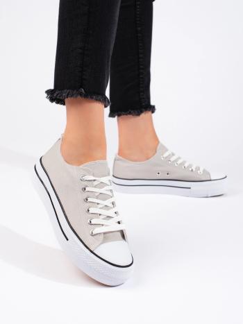 Adidași gri moderni pentru femei fără toc