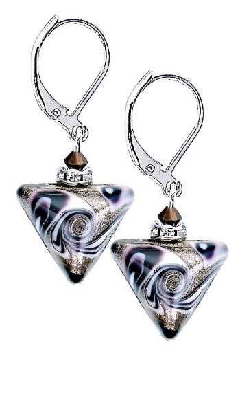 Lampglas Cercei unici Cleopatra`s Dream Triangle cu perle Lampglas ETA13