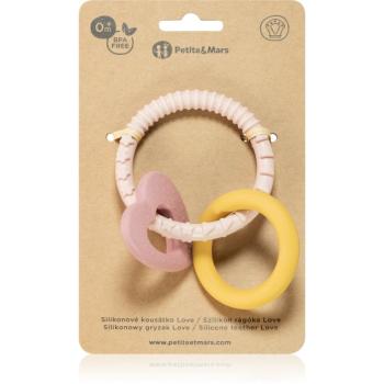 Petite&Mars Silicone teether hryzadielko Love 0 m+ 1 ks