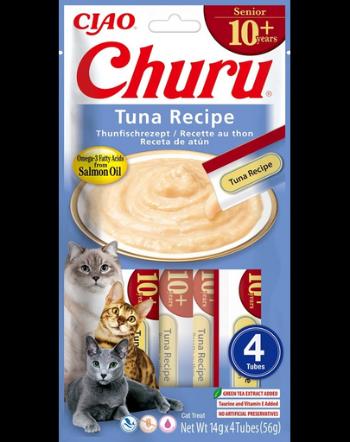 INABA Churu Cat Senior Tuna 4x14g gustare cremoasa cu aroma de ton pentru pisici in varsta