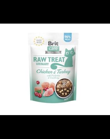 BRIT Care Raw Treat Freeze Dried Urinary Cat 40 g snack pisici, liofilizat cu pui, curcan, merisor si probiotice