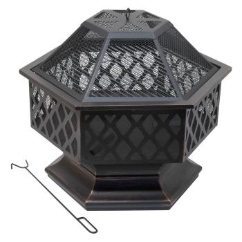 Cattara 13008 Șemineu cu capac Hexagon, 60,5 x 7 0x 62,5 cm