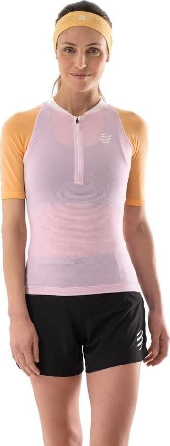 Compressport Trail Racing Postural SS Top Pink/Orange L Bežecké tričko s krátkym rukávom