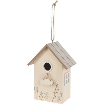 Căsuță pentru păsări din lemn Home, naturală, 16,5x 10 x 21,5 cm
