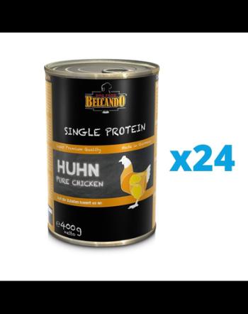 BELCANDO Single Protein set hrana umeda pentru caini, cu pui 24x400 g