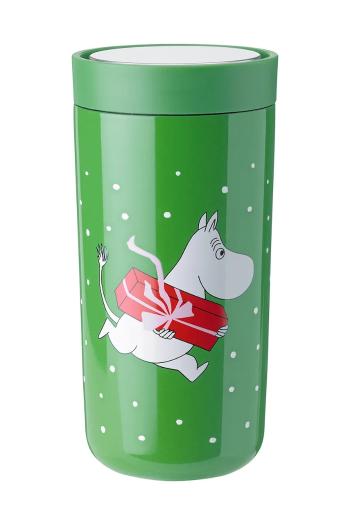 Termo hrnček Stelton To Go Click x Muminki 0,4 L zelená farba