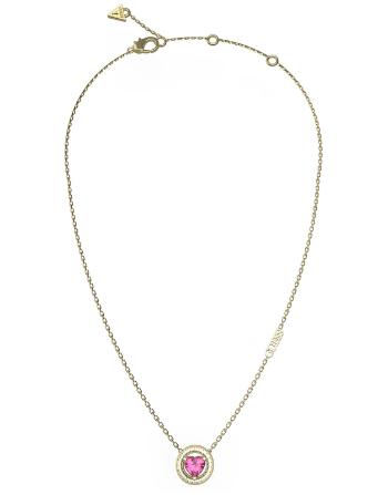 Guess Colier modern placat cu aur și cristal roz M`ama Non M`ama JUBN04667JWYGFCT/U