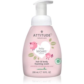 Attitude Baby Leaves Unscented spuma de curatare 2 in 1 pentru copii 295 ml