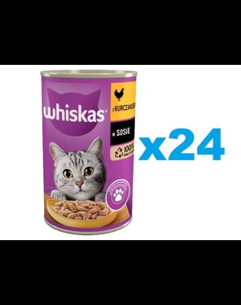 WHISKAS Adult 24x400 g pui in sos, hrana umeda completa pisici adulte