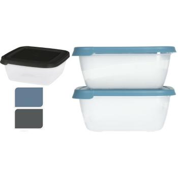 Set 2 doze din plastic Square, 1,5 l