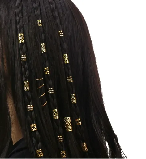 Accesorii pentru Codite Afro, Box Braids, Set 90 de Bucati, Aurii - 10478876