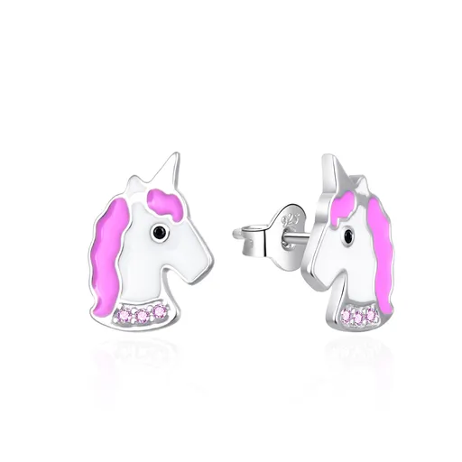 Agato Cercei din argint cu email Unicorni AGT-ED005PP