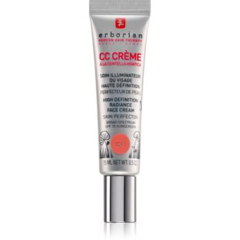 Erborian CC Crème Centella Asiatica Crema radianta pentru o piele uniformă ton SPF 25 pachet mic culoare Doré 15 ml