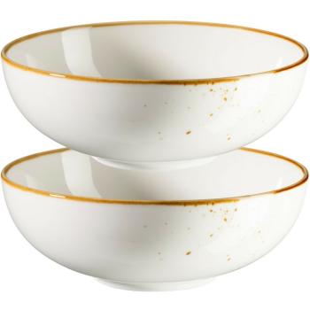 Mäser Set de 2 boluri Pintar Alb maro puncte 22 cm, maro