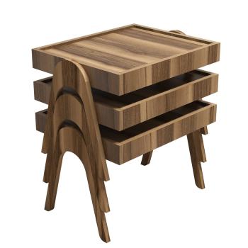 Masă pliantă Roma Walnut, 3 buc, naturală