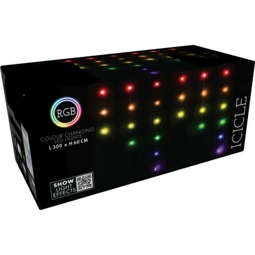 Lanț LED de Crăciun RGB cu telecomandă Țurțuri85 LED, 300 cm