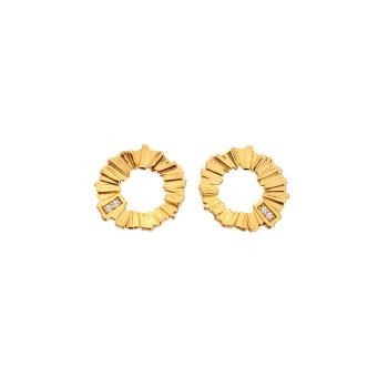 Hot Diamonds Cercei placați cu aur cu diamante și topaze Golden Edit Hope DE837