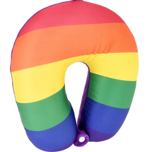 Pernă de călătorie Rainbow roz, 32 x 34 cm, roz deschis