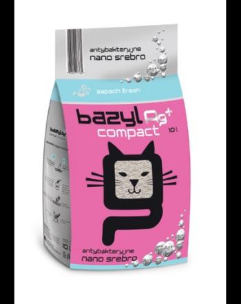 BAZYL Ag+ Compact Fresh 10 L nisip litiera pisici cu nano argint si miros fresh