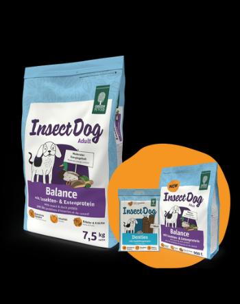 Hrana caini adulti GREEN PETFOOD InsectDog Balance 7,5kg + 900g &amp; Denties GRATIS