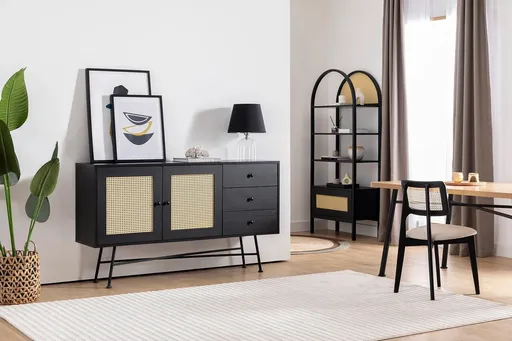 Consola, Hanah Home, Nala 160, 160x90x40 cm, Negru