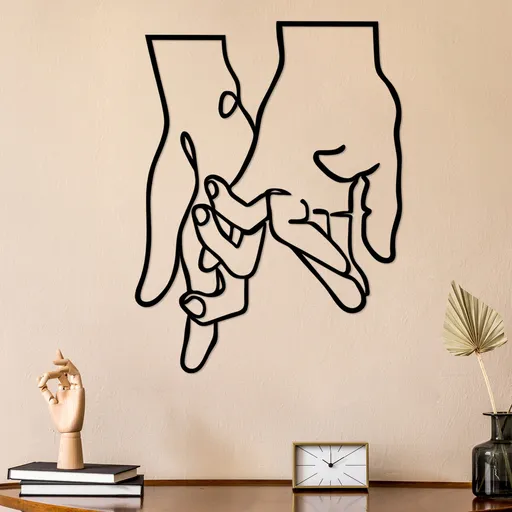 Decoratiune de perete, Pinky Love, Dimensiune: 58 x 76 cm, Negru