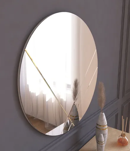 Oglinda decorativa, Hanah Home, Lopi, 60x60x2.2 cm, Alb