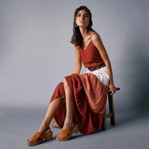 Top brodat cu bretele înguste