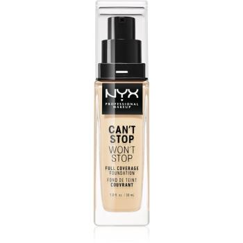 NYX Professional Makeup Can't Stop Won't Stop Full Coverage Foundation fond de ten cu acoperire ridicată culoare 6.3 Warm Vanilla 30 ml