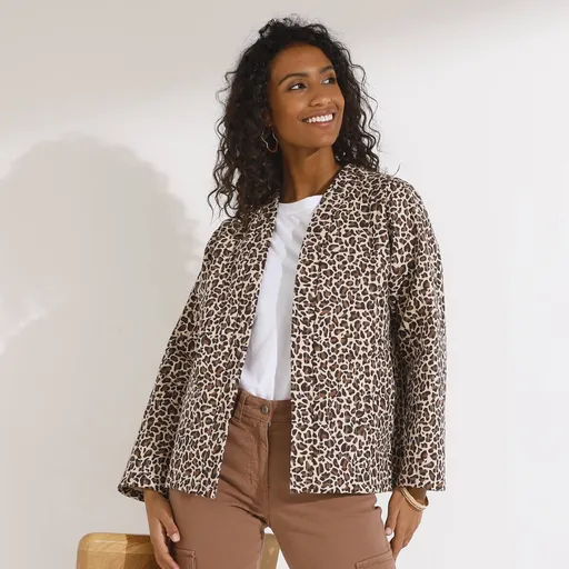 Geaca matlasata cu imprimeu animal